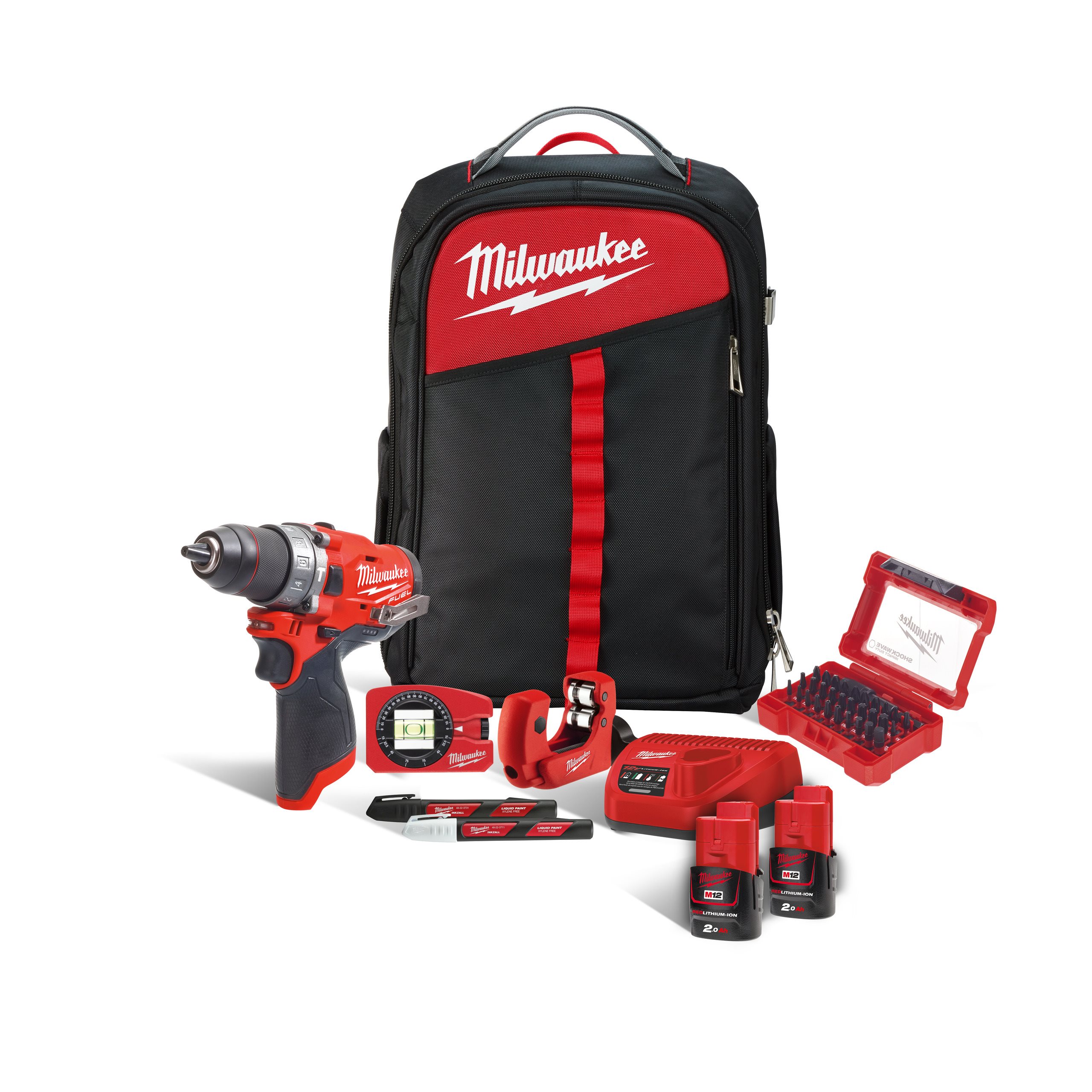 Milwaukee Portable Productivity Plumbing Tradesman Kit M12 M12FPD 202XH Jamal Hassan Co.Ltd