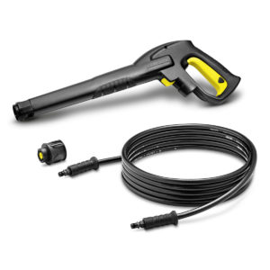 Accessory kit including 4 metre pressure hose, ergonomical high-pressure gun and adapter for retrofitting the practical Quick Connect adapter for the K 2. The ideal upgrade set for all Kärcher high-pressure cleaners manufactured since 1992 (except models with hose reel).